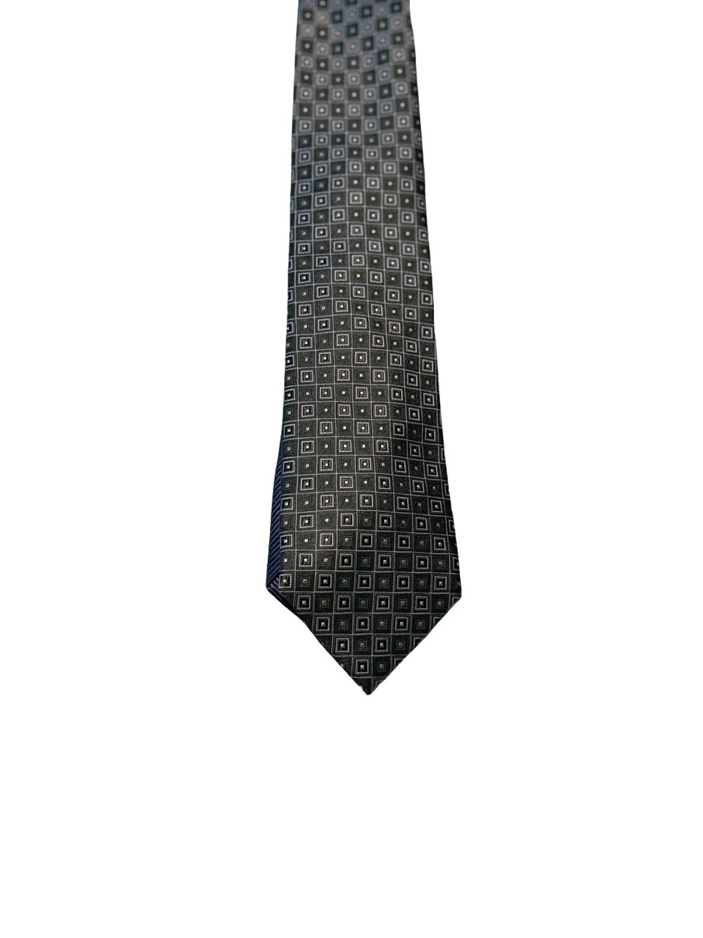 Tommy Hilfiger Men's Tie Green And Blue Geometric Square Tie 100% SILK